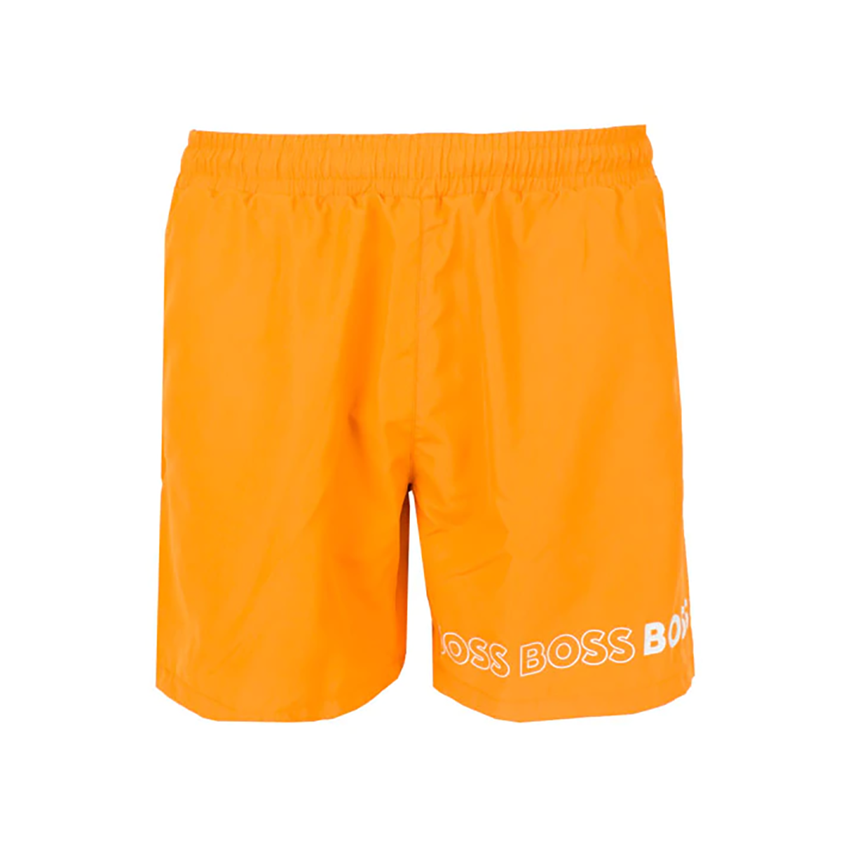 BOSS DOLPHIN REPEAT LOGO SHORTS IN ORANGE