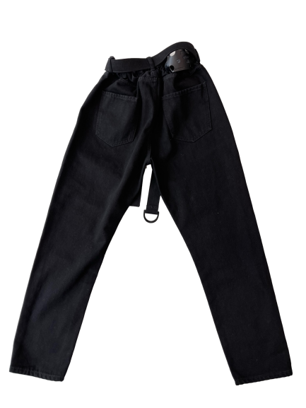 OFF-WHITE SLIM LOW CROTCH DENIM TROUSERS IN NERO