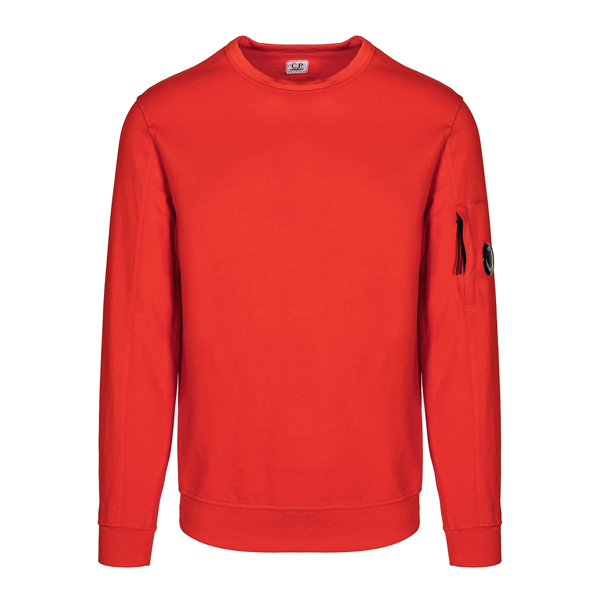 CP COMPANY LIGHT FLEECE CREW NECK SWEATER IN RED