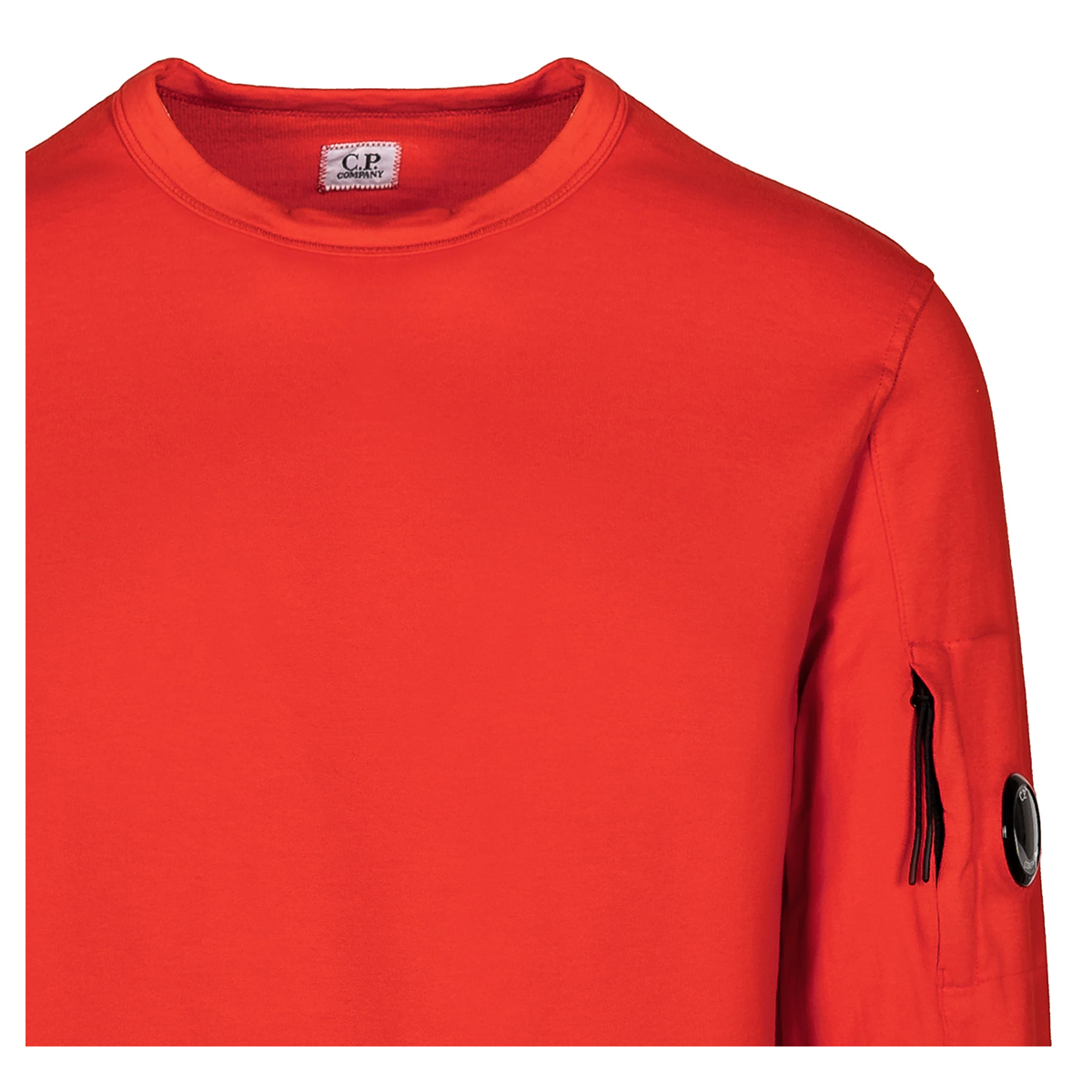 CP COMPANY LIGHT FLEECE CREW NECK SWEATER IN RED