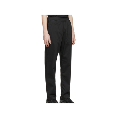 STONE ISLAND SATIN GHOST STRAIGHT LEG TROUSERS IN BLACK