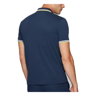 BOSS 'PADDY' POLO IN NAVY WITH YELLOW TRIM