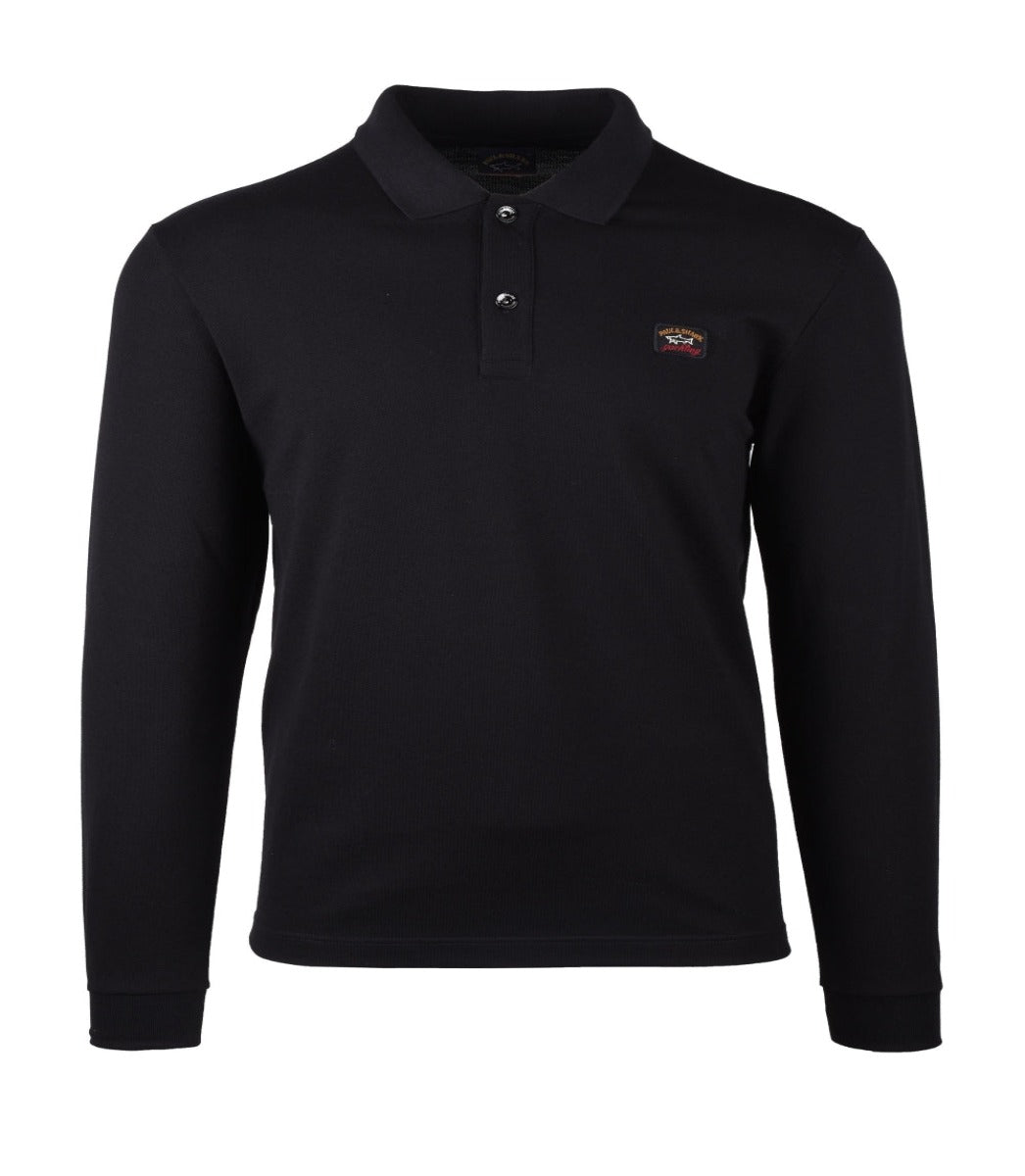 PAUL & SHARK LONGSLEEVE POLO SHIRT-BLACK