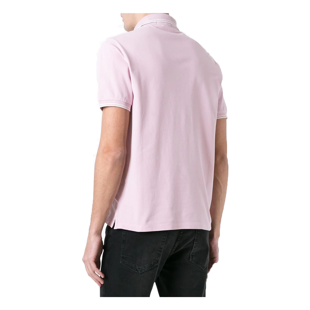 STONE ISLAND LOGO PATCH POLO SHIRT IN PINK