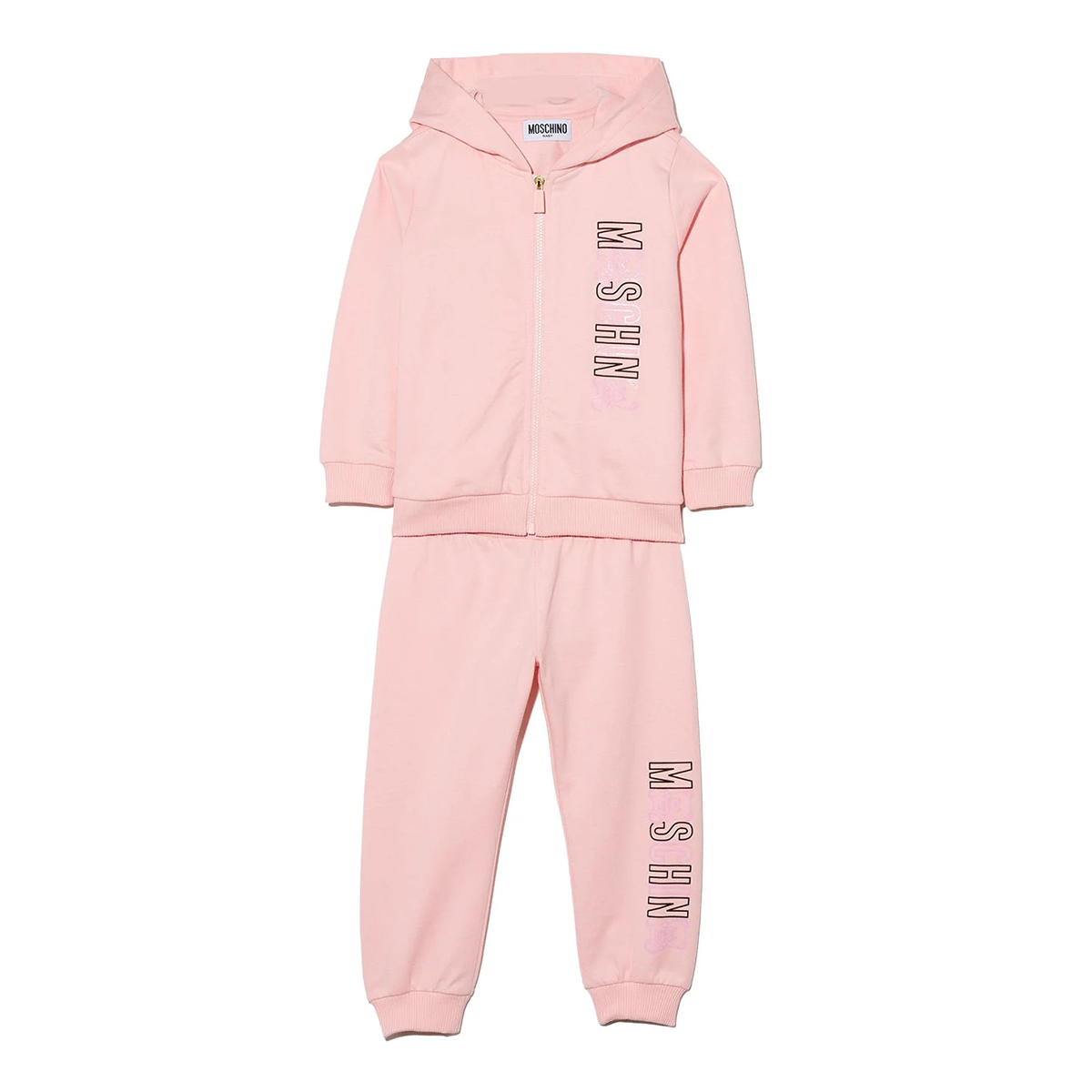 MOSCHINO BABY LOGO PRINT TRACKSUIT IN BABY PINK