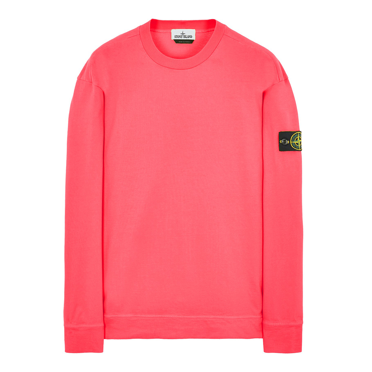 STONE ISLAND HEAVY COTTON CREW NECK SWEATER IN PINK