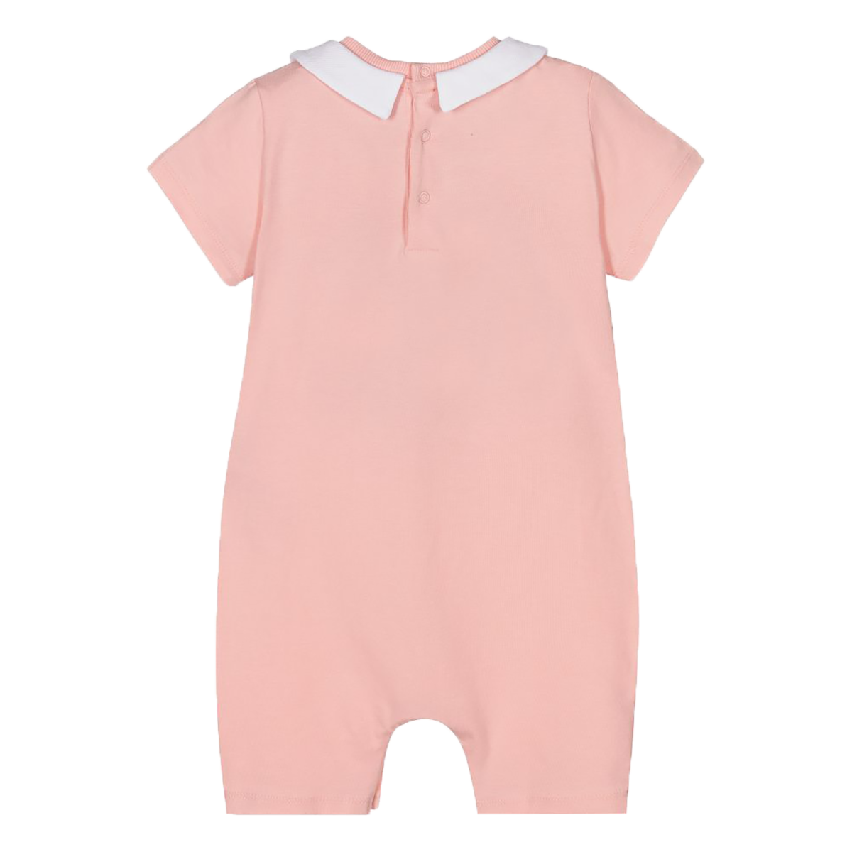 MOSCHINO BABY TEDDY APPLIQUE ROMPER IN BABY PINK