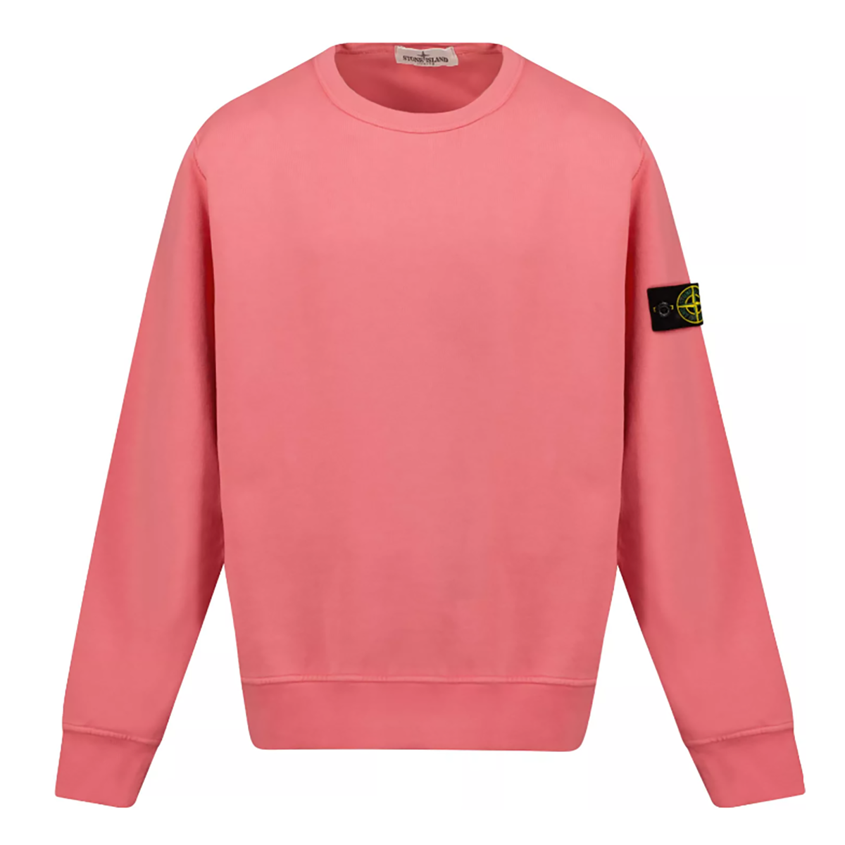 STONE ISLAND JUNOR COTTON FLEECE SWEATER IN PINK