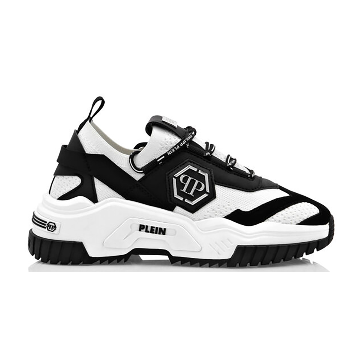 PHILIPP PLEIN VEGAN PREDATORNTRAINERS I N BLACK-WHITE