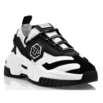 PHILIPP PLEIN VEGAN PREDATORNTRAINERS I N BLACK-WHITE