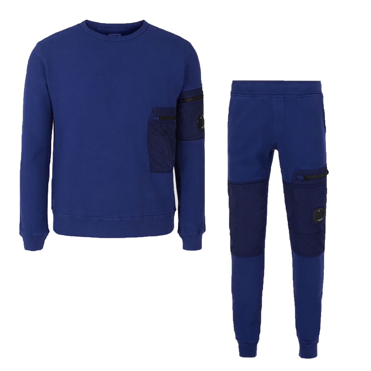 CP COMPANY JUNIOR WITH NYLON CONTRAST TRACKSUIT IN BLUEPRINT