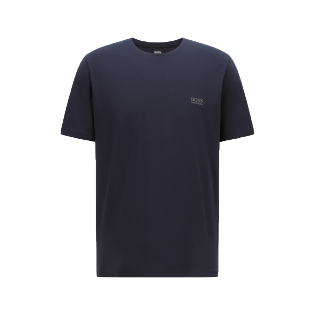 BOSS STRETCH COTTON MINI LOGO T-SHIRT IN NAVY BLUE