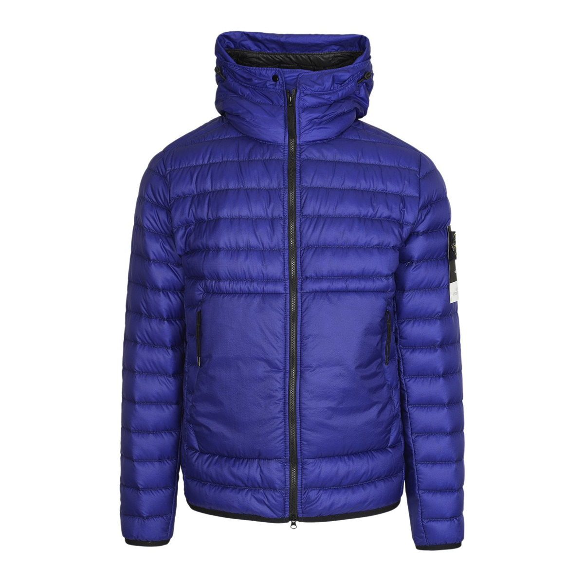 STONE ISLAND HOODED DOWN JACKET IN BLUE