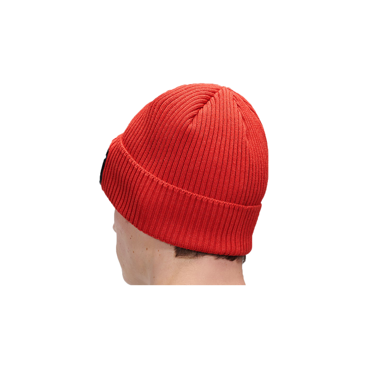 CP COMPANY COTTON GOGGLE BEANIE HAT IN RED