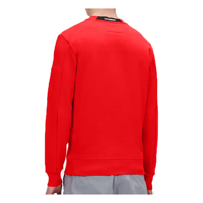 CP COMPANY DIAGONAL RAISED FLEECE SWEATER IN RED