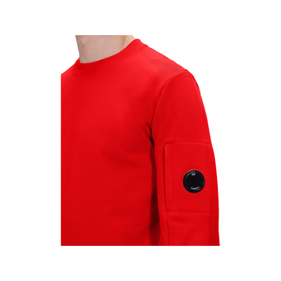 CP COMPANY DIAGONAL RAISED FLEECE SWEATER IN RED