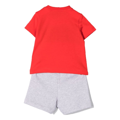 MOSCHINO JUNIOR LOGO SHORT AND TEE SET IN RED-GREY