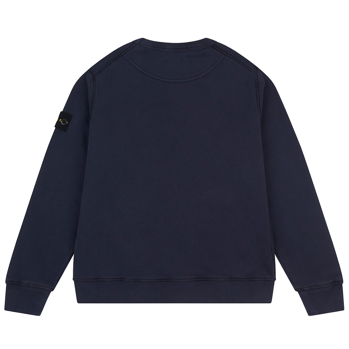 STONE ISLAND JUNIOR CREW NECK SWEATSHIRT IN NAVY BLUE