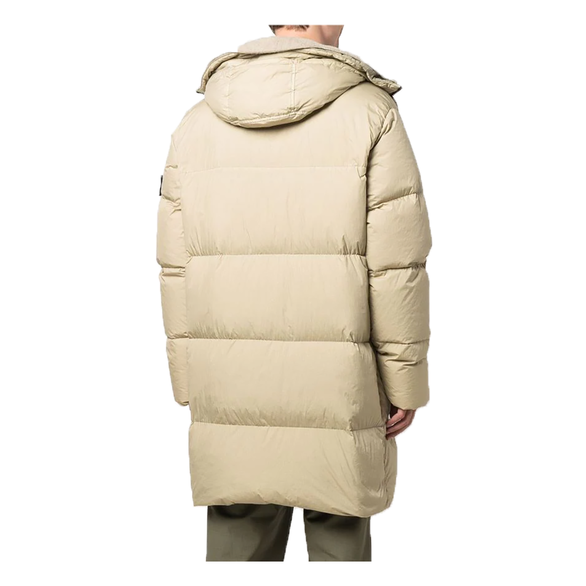 STONE ISLAND GARMENT DYED CRINKLE REP 3-4 LENGTH JACKET IN BEIGE