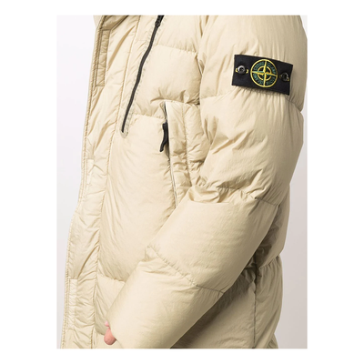 STONE ISLAND GARMENT DYED CRINKLE REP 3-4 LENGTH JACKET IN BEIGE