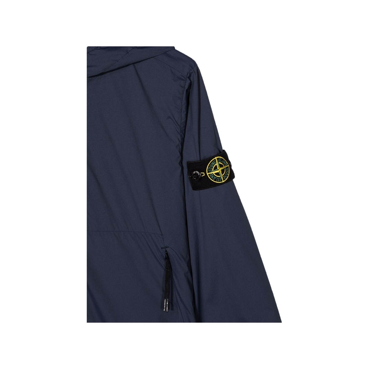 STONE ISLAND JUNIOR SRETCH NYLON CANVAS JACKET IN BLUE