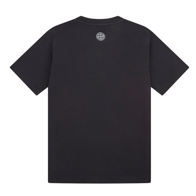 STONE ISLAND JUNIOR MOTIF PRINT T-SHIRT IN BLACK