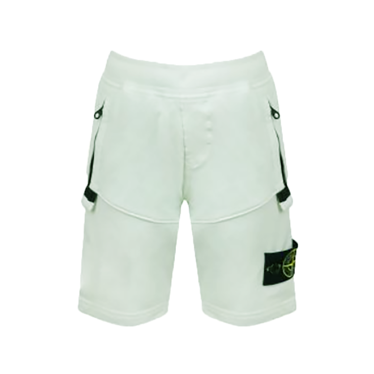 STONE ISLAND JUNIOR DIAGONAL FLEECE SHORT IN PALE GREEN