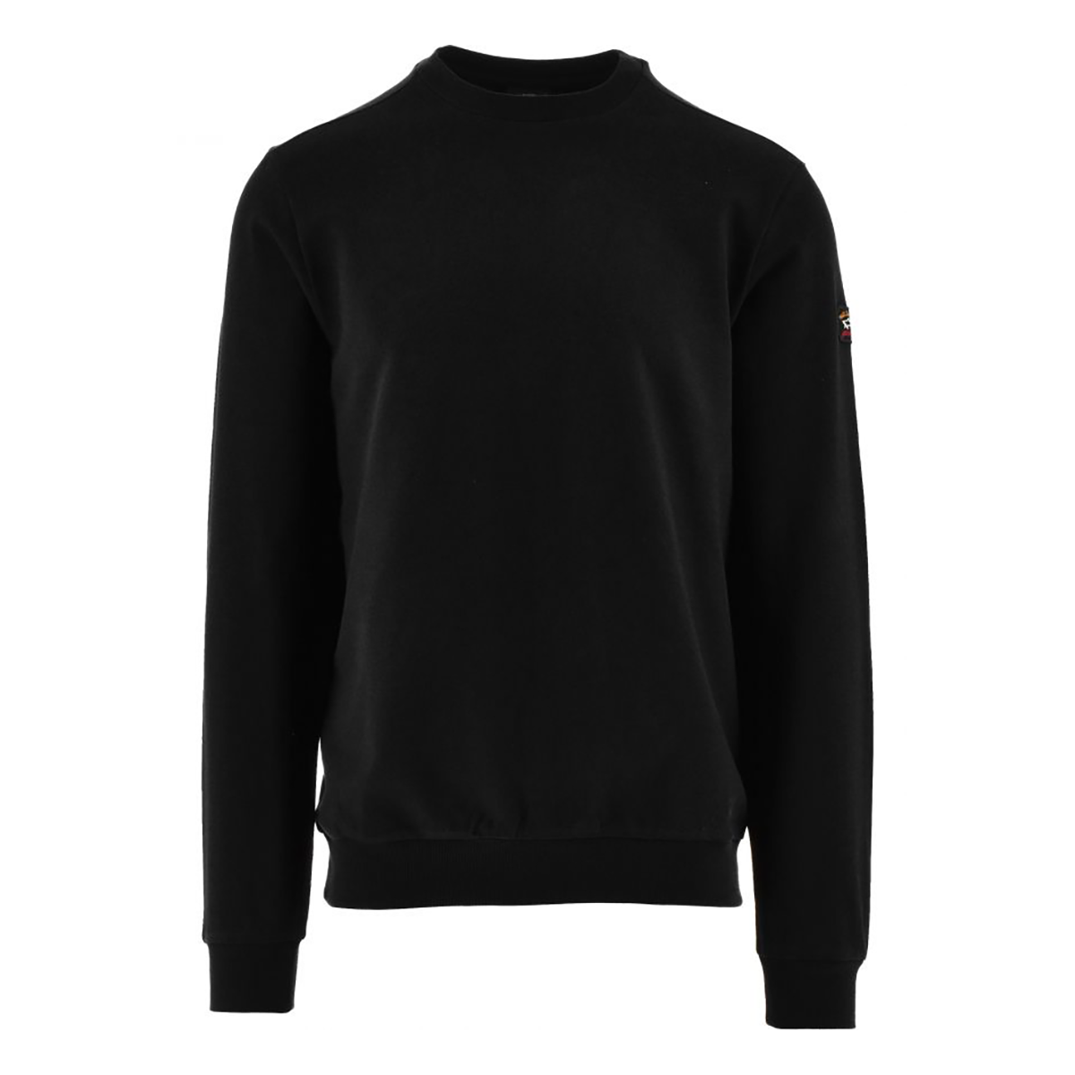 PAUL & SHARK COTTON LOGO BADGE SWEATER IN BLACK