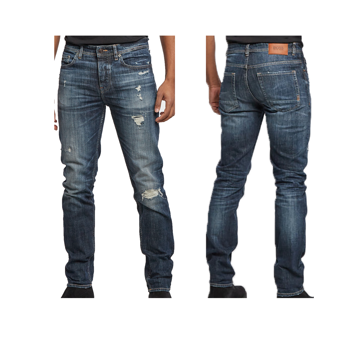 BOSS 'TABER BC-C' TAPERED JEANS IN BLUE