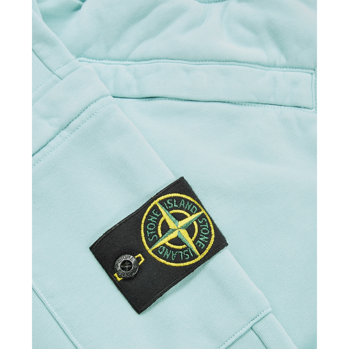 STONE ISLAND COTTON FLEECE JOGGING BOTTOMS IN AQUA