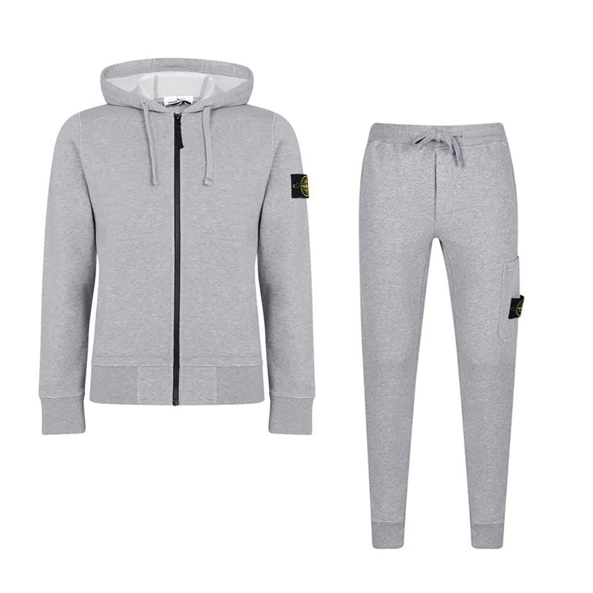 STONE ISLAND ZIP UP HOODED TRACKSUIT IN GREY