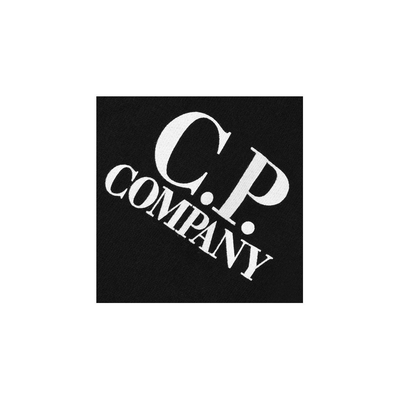 CP COMPANY JUNIOR LOGO HOODED ZIPPED JACKET IN BLACK