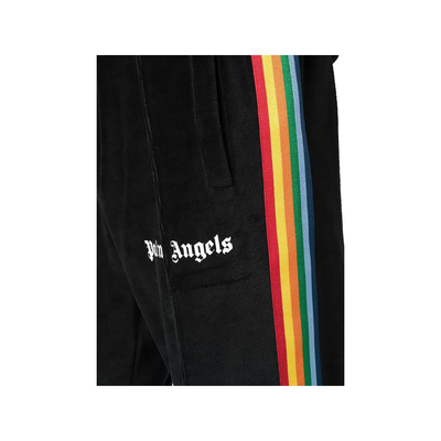 PALM ANGELS RAINBOW CHENILLE TRACKSUIT IN BLACK