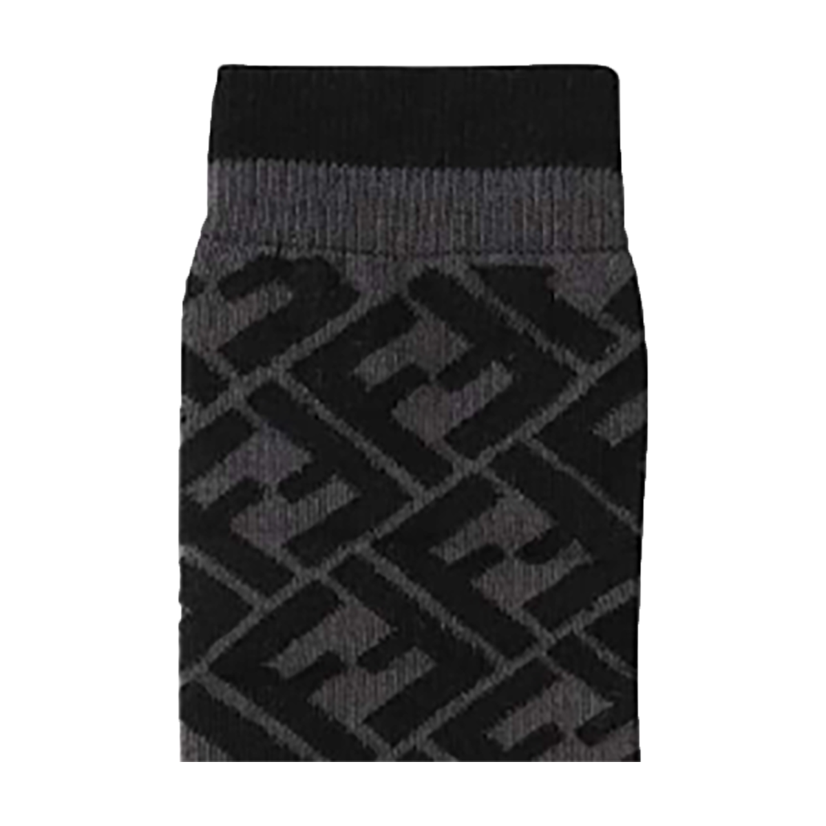 FENDI FF MOTIF SOCKS IN ALL BLACK