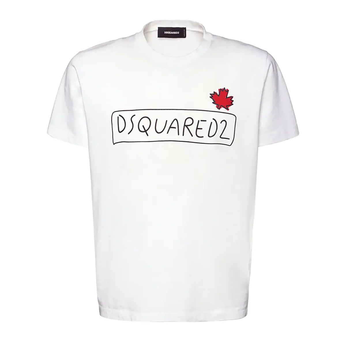 DSQUARED2 LOGO PRINT T-SHIRT IN WHITE