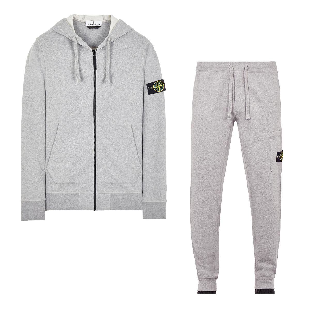 STONE ISLAND ZIP HOODED TRACKSUIT IN GREY