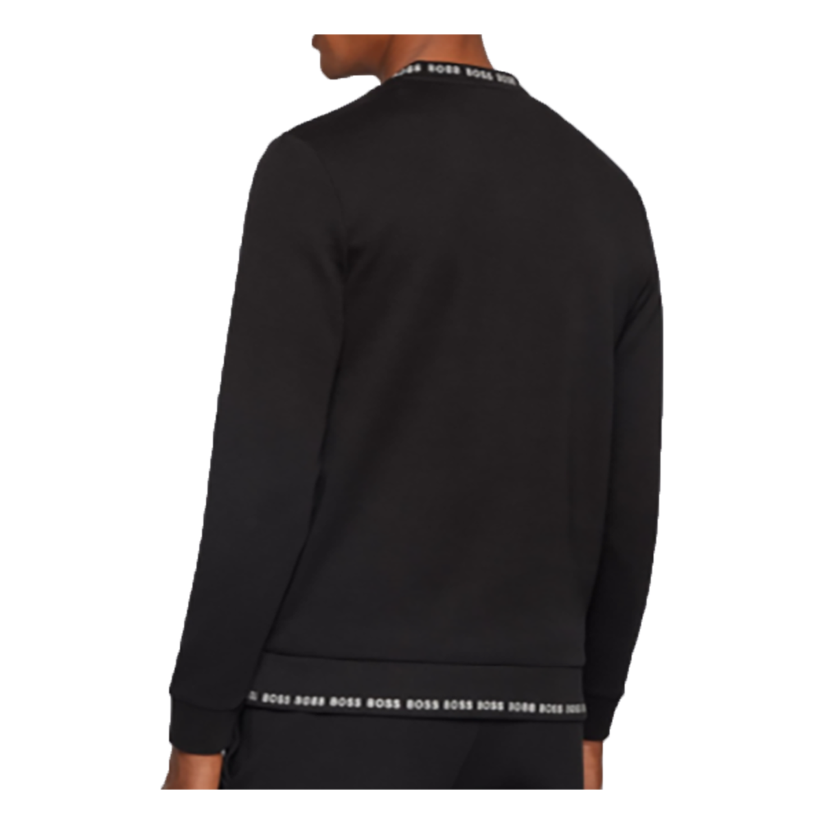 BOSS LOGO DETAILING SLIM-FIT SWEATSHIRT TRACKSUIT IN BLACK