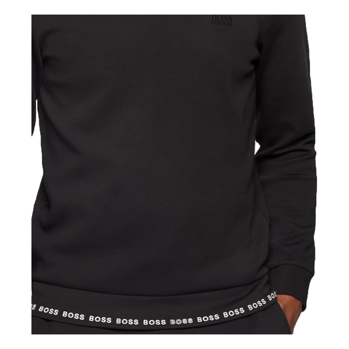 BOSS LOGO DETAILING SLIM-FIT SWEATSHIRT TRACKSUIT IN BLACK