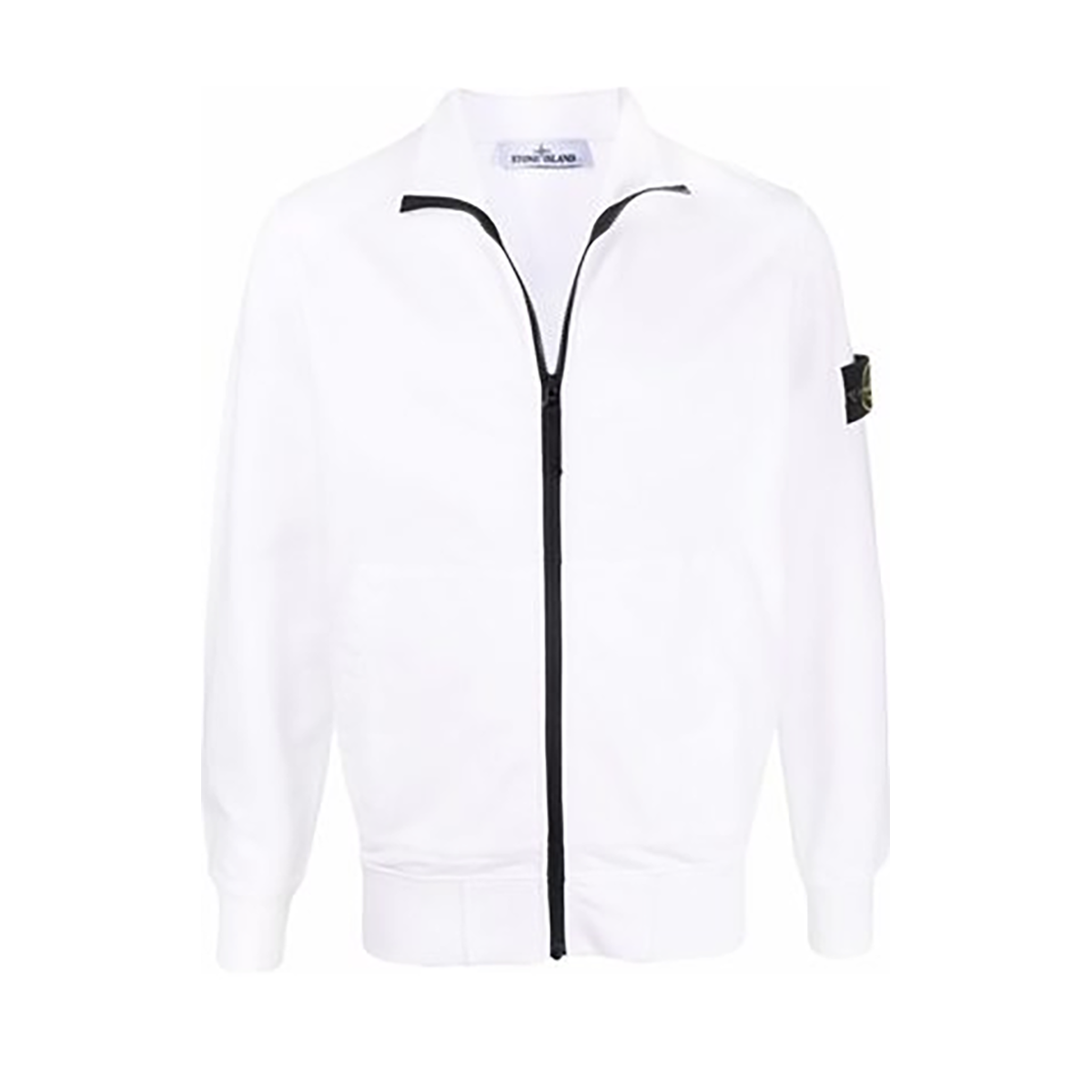 STONE ISLAND ZIP UP JACKET IN WHITE