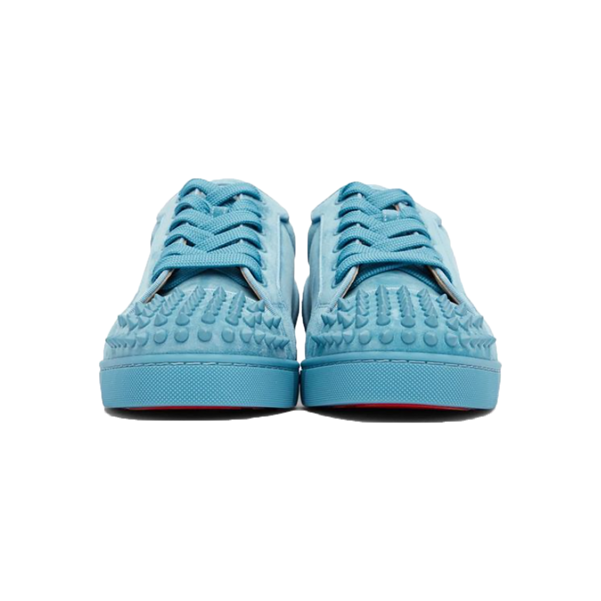 CHRISTIAN LOUBOUTIN  JUNIOR ORLATO FLAT VEAU VELOURS IN BLUE