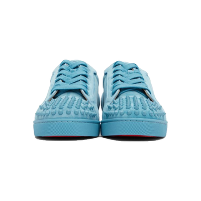 CHRISTIAN LOUBOUTIN  JUNIOR ORLATO FLAT VEAU VELOURS IN BLUE