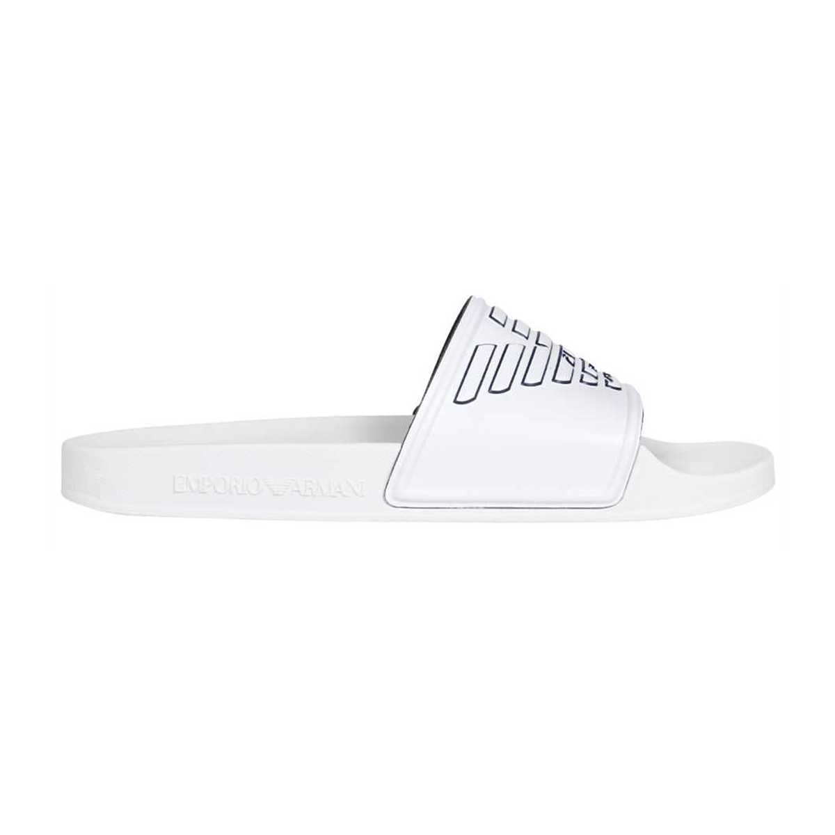 EMPORIO ARMANI SLIDDERS IN WHITE