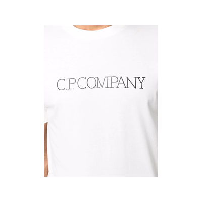 CP COMPANY LOGO PRINT T-SHIRT IN WHITE