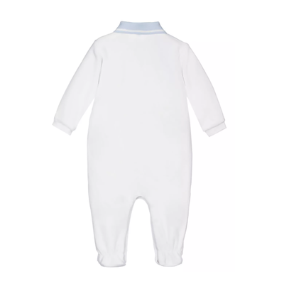 BOSS BABY BOY SLEEP SUIT IN WHITE AND PALE BLUE