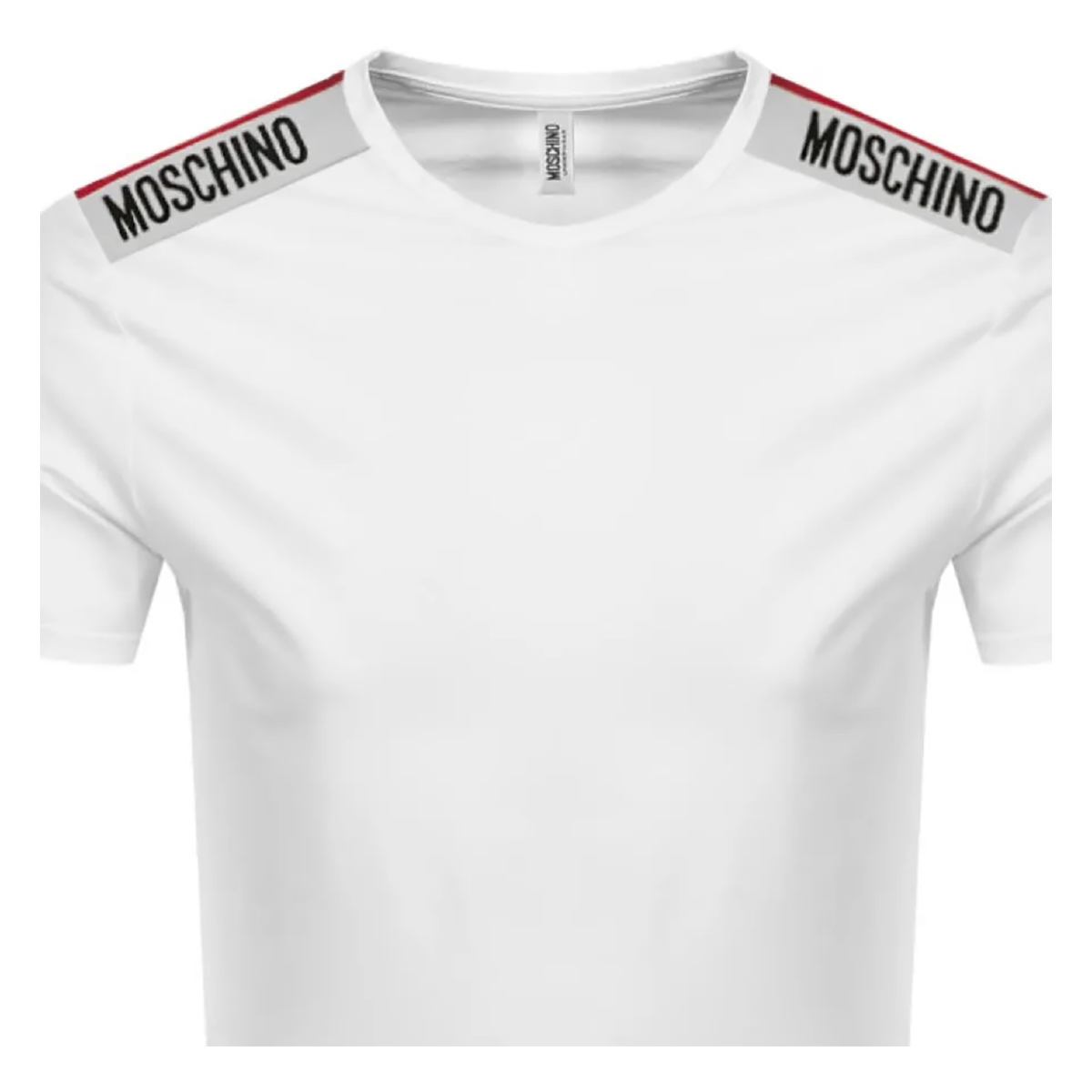 MOSCHINO TAPE LOGO SHORT SLEEVE T-SHIRT IN WHITE