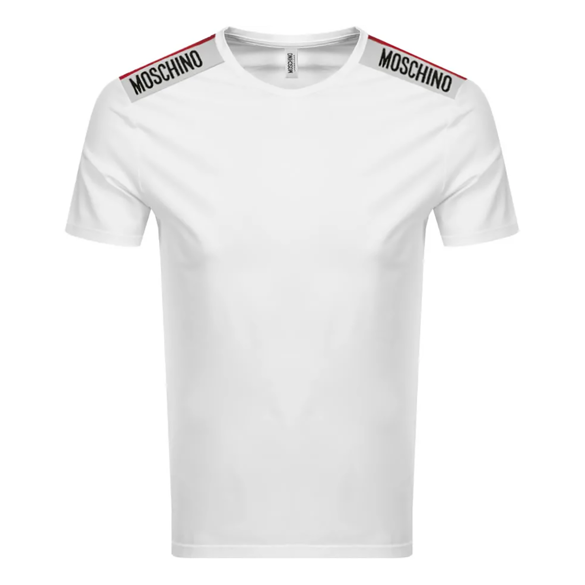 MOSCHINO TAPE LOGO SHORT SLEEVE T-SHIRT IN WHITE