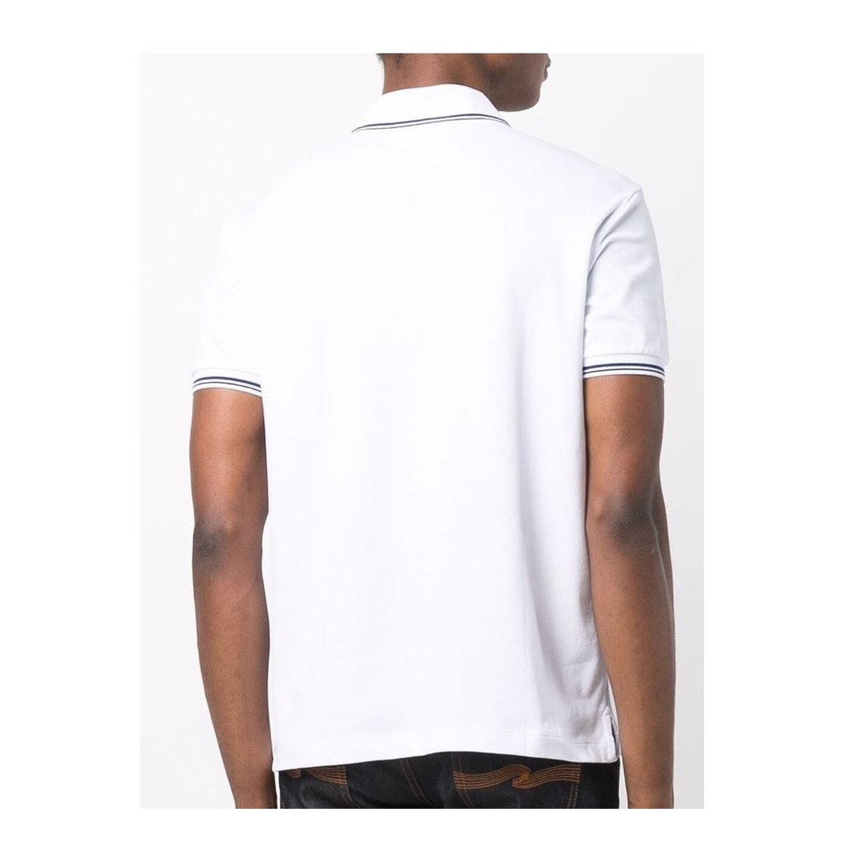 EMPORIO ARMANI STRETCH PIQUE POLO IN WHITE