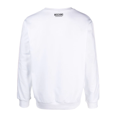 MOSCHINO TAPE LOGO SWEATER IN WHITE