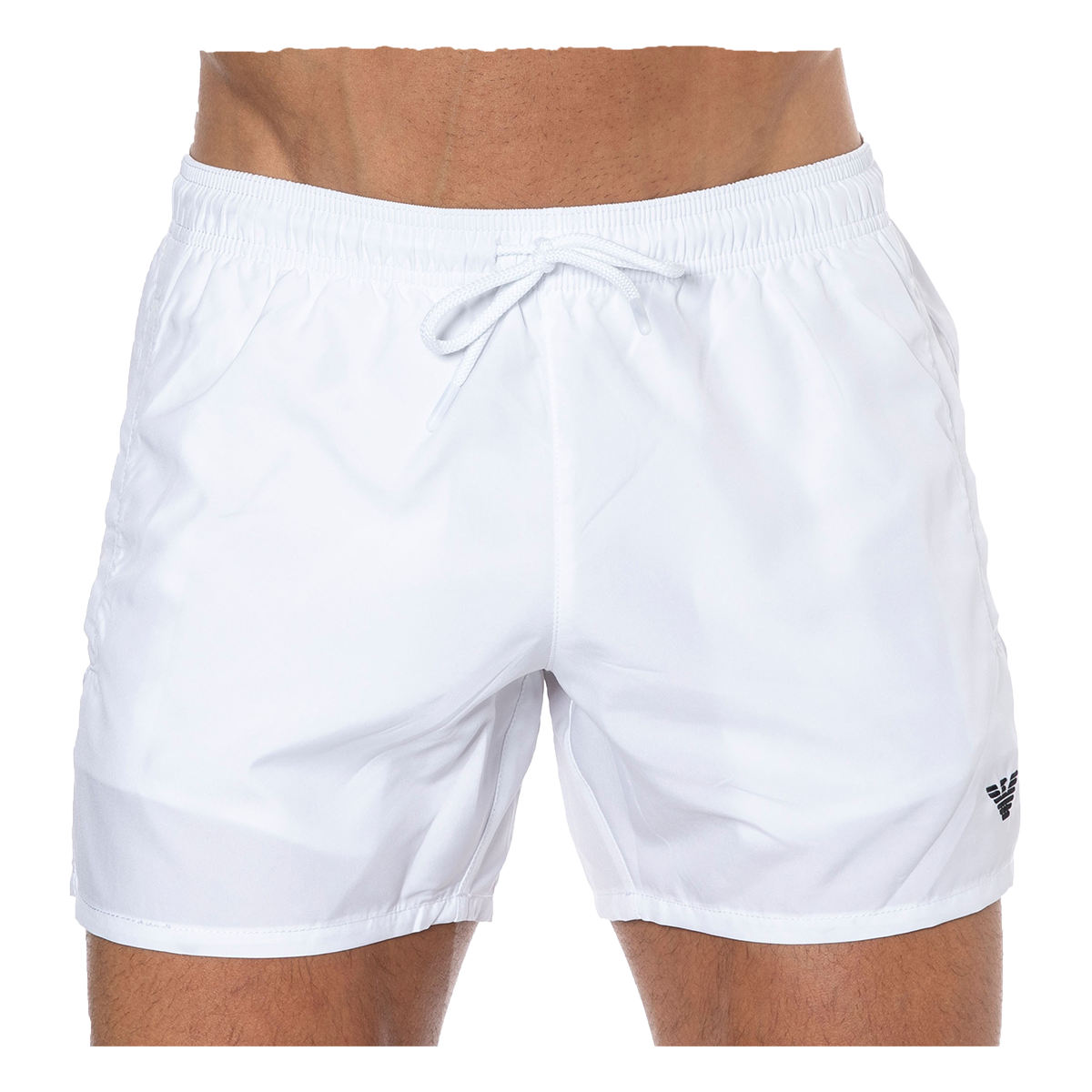 EMPORIO ARMANI SWIM TRUNCKS WITH MICRO EAGLE IN WHITE