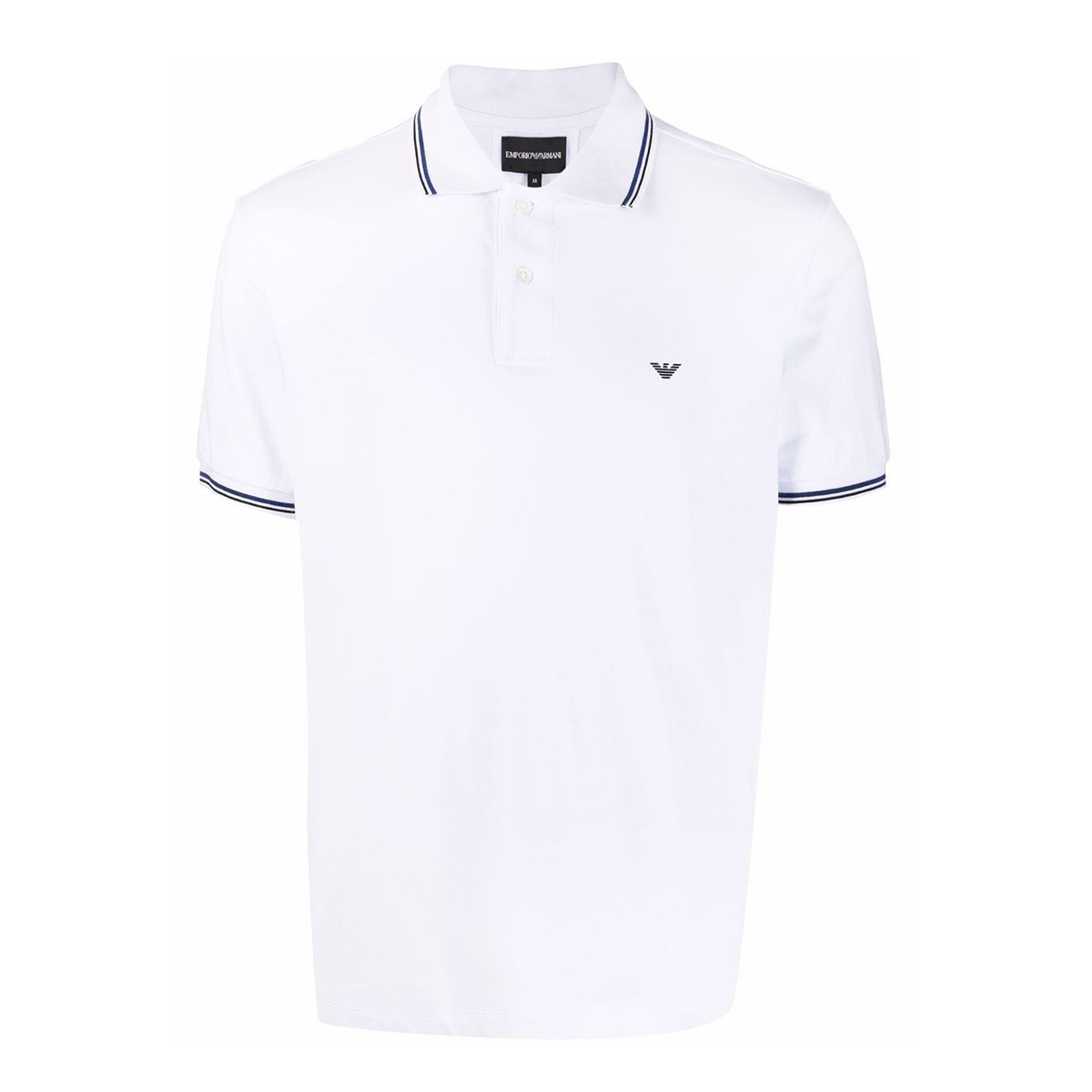 EMPORIO ARMANI STRETCH PIQUE POLO IN WHITE